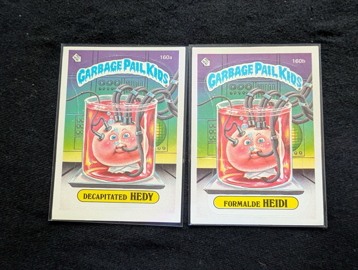 1986 GPK OS4 160a Decapitated Hedy & 160b Formalde Heidi Card Pair Topps