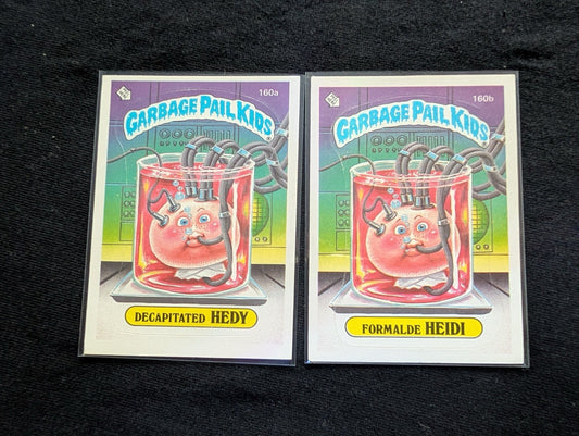 1986 GPK OS4 160a Decapitated Hedy & 160b Formalde Heidi Card Pair Topps