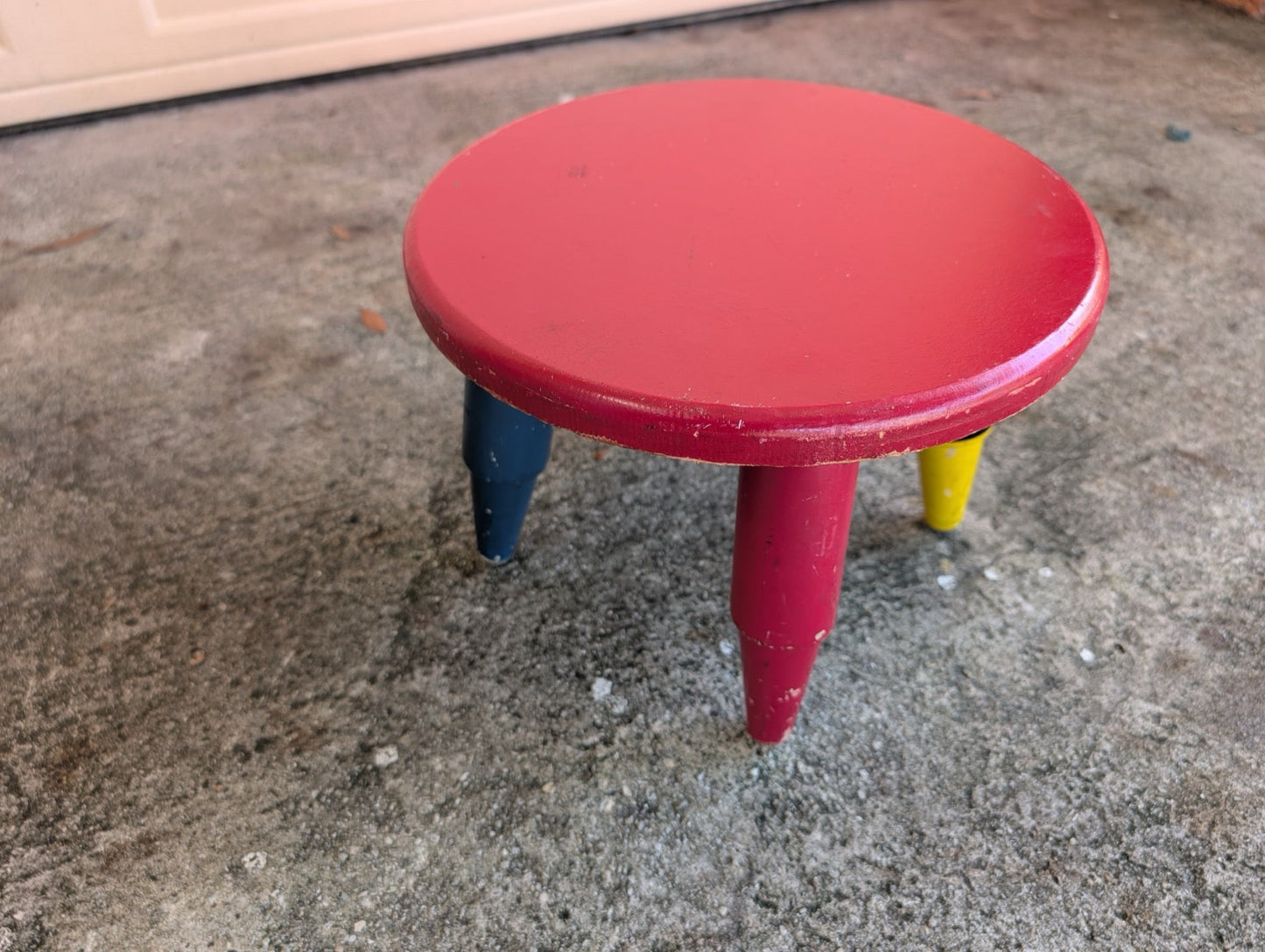 Adorable 4-Legged Wooden Stool - Red, Blue, Green & Yellow!