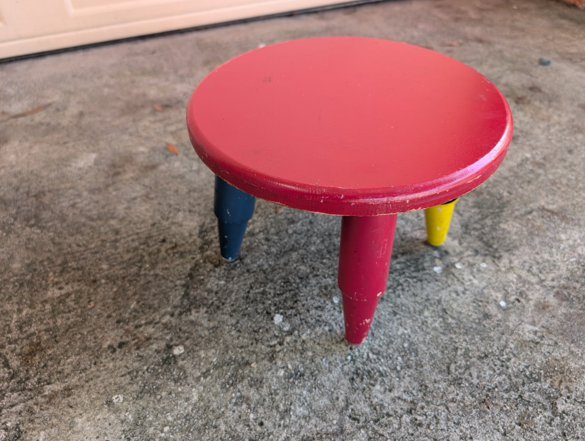 Adorable 4-Legged Wooden Stool - Red, Blue, Green & Yellow!