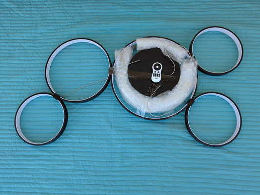 Modern 5-Ring LED 'Orbit' Chandelier - Black Ceiling Light