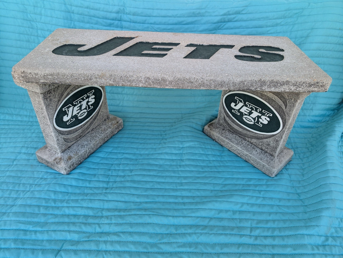NY Jets Concrete Garden Bench - The Ultimate Fan Throne!