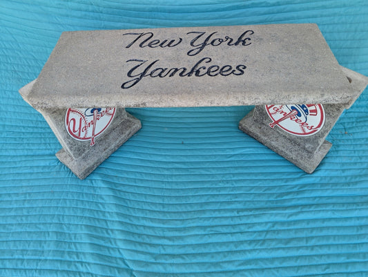 NY Yankees Concrete Garden Bench - Show Your Pinstripe Pride!