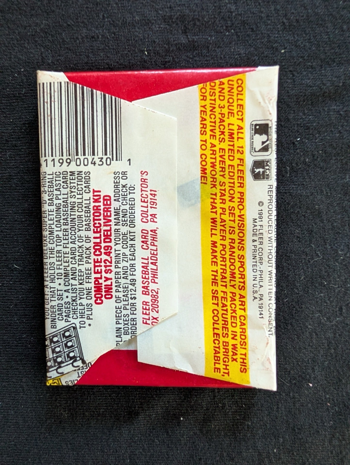 Lot of 8 Sealed 1991 Fleer Baseball Wax Packs - Logo Stickers & Pro-Visions