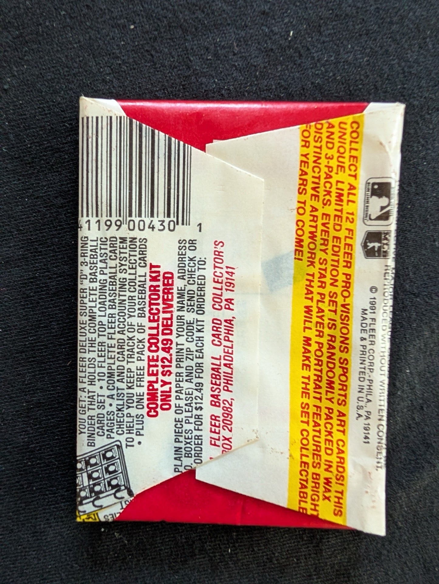 Lot of 8 Sealed 1991 Fleer Baseball Wax Packs - Logo Stickers & Pro-Visions