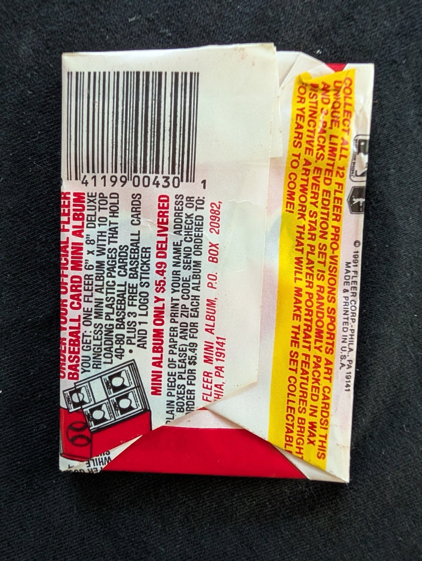 Lot of 8 Sealed 1991 Fleer Baseball Wax Packs - Logo Stickers & Pro-Visions