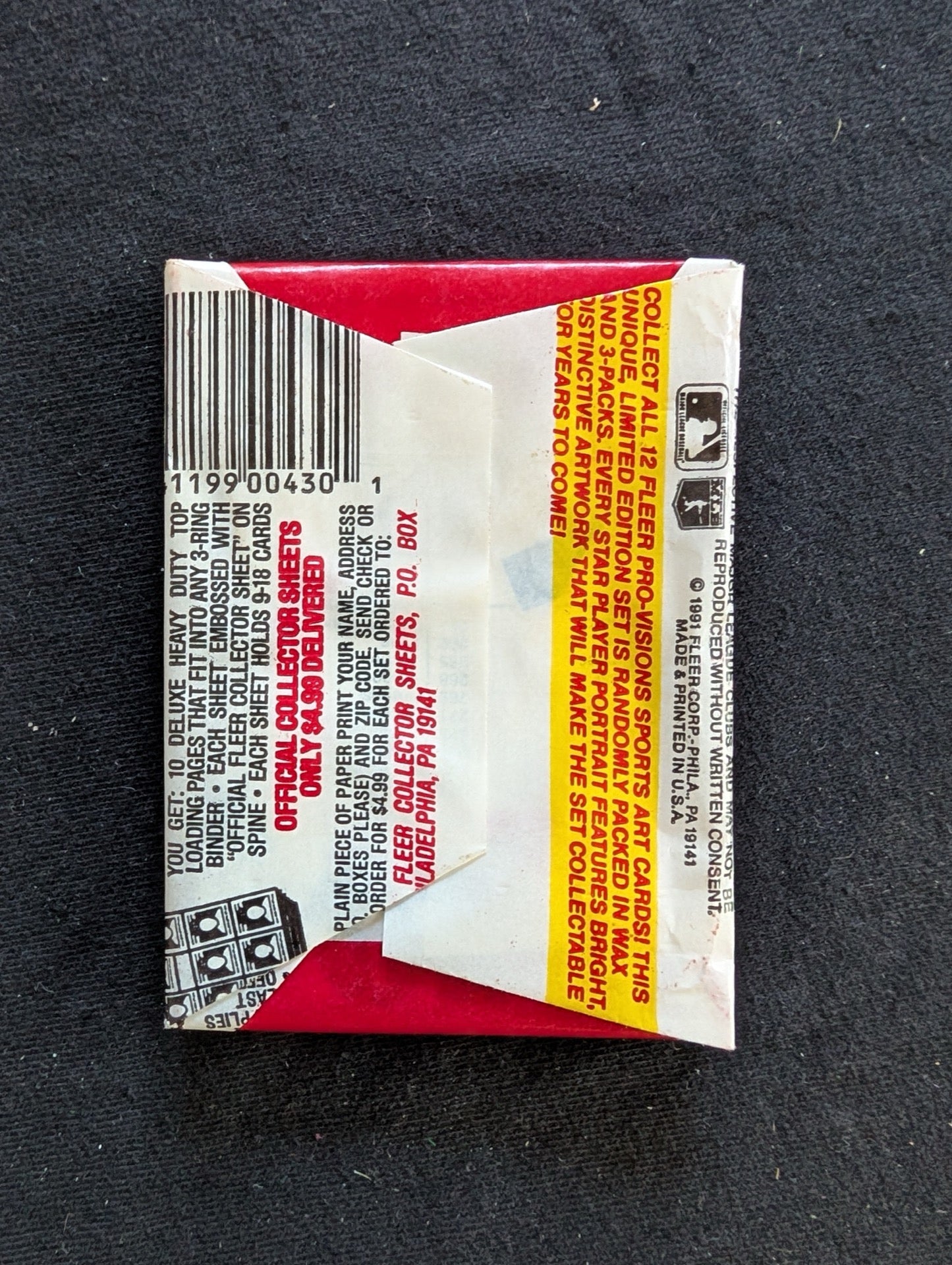 8 Sealed 1991 Fleer Baseball Wax Packs - Look for Pro-Visions Inserts