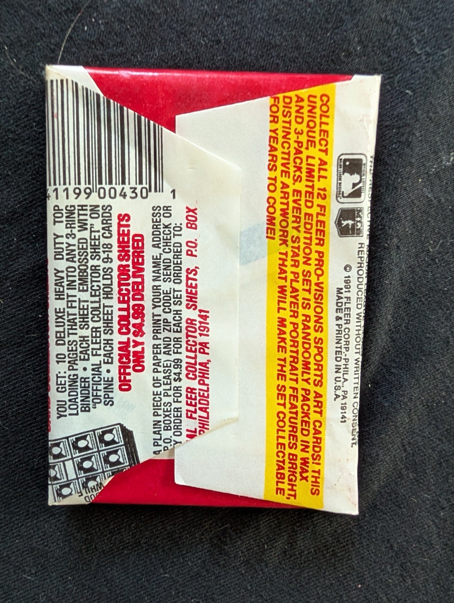 8 Sealed 1991 Fleer Baseball Wax Packs - Look for Pro-Visions Inserts