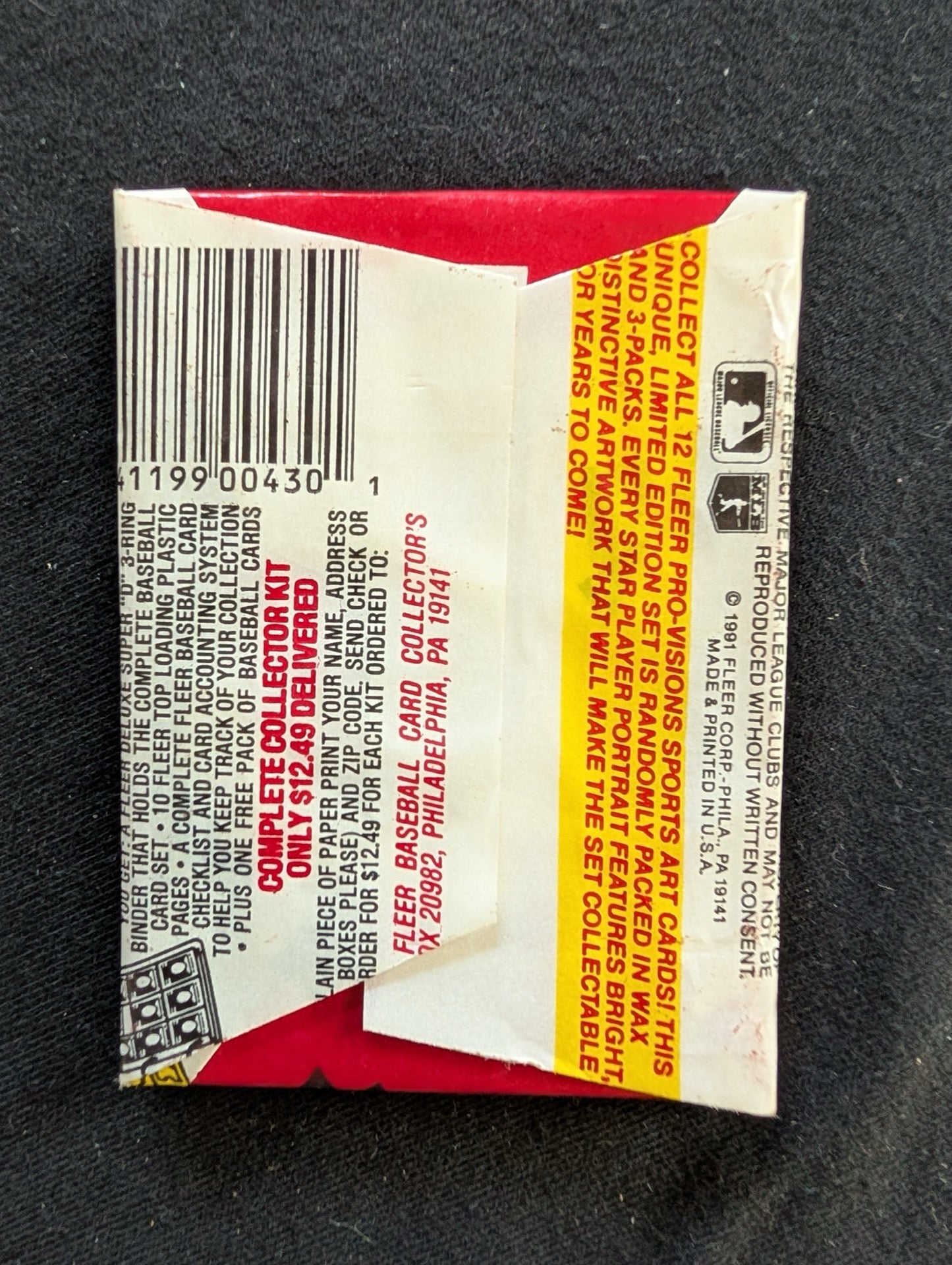 8 Sealed 1991 Fleer Baseball Wax Packs - Look for Pro-Visions Inserts