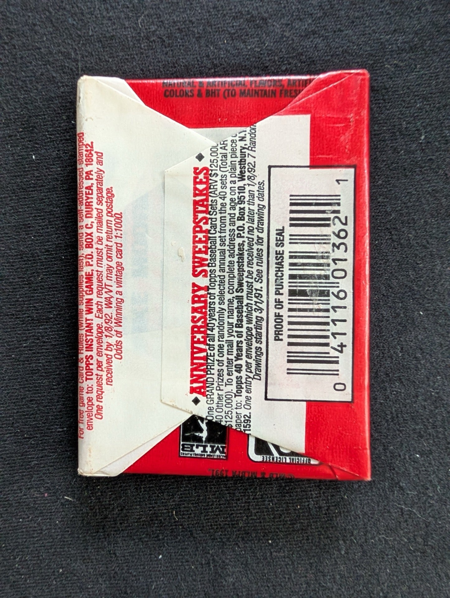 Lot of 8 Sealed 1991 Topps Baseball Wax Packs - The Real One 40th Anniv.