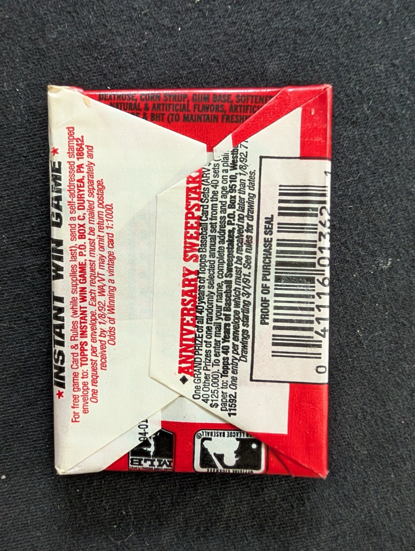 Lot of 8 Sealed 1991 Topps Baseball Wax Packs - The Real One 40th Anniv.