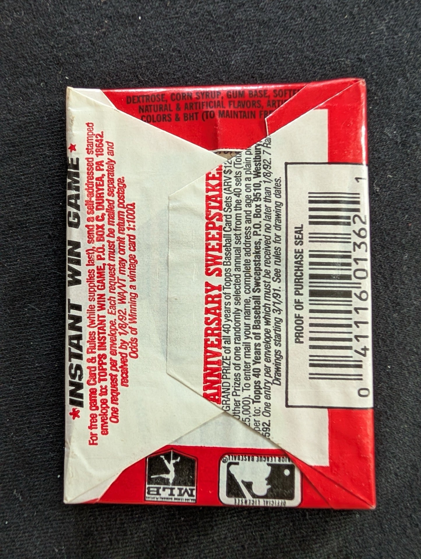 Lot of 8 Sealed 1991 Topps Baseball Wax Packs - The Real One 40th Anniv.