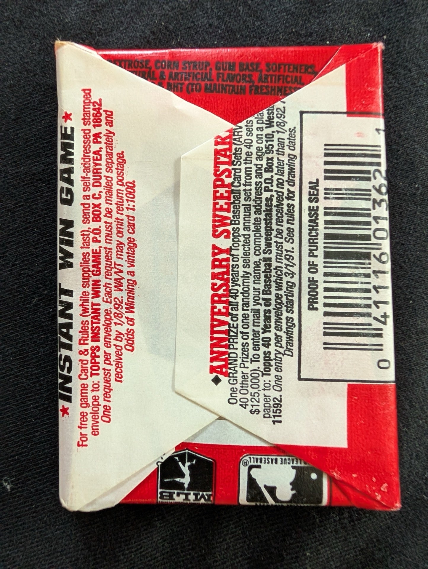 Lot of 8 Sealed 1991 Topps Baseball Wax Packs - The Real One 40th Anniv.