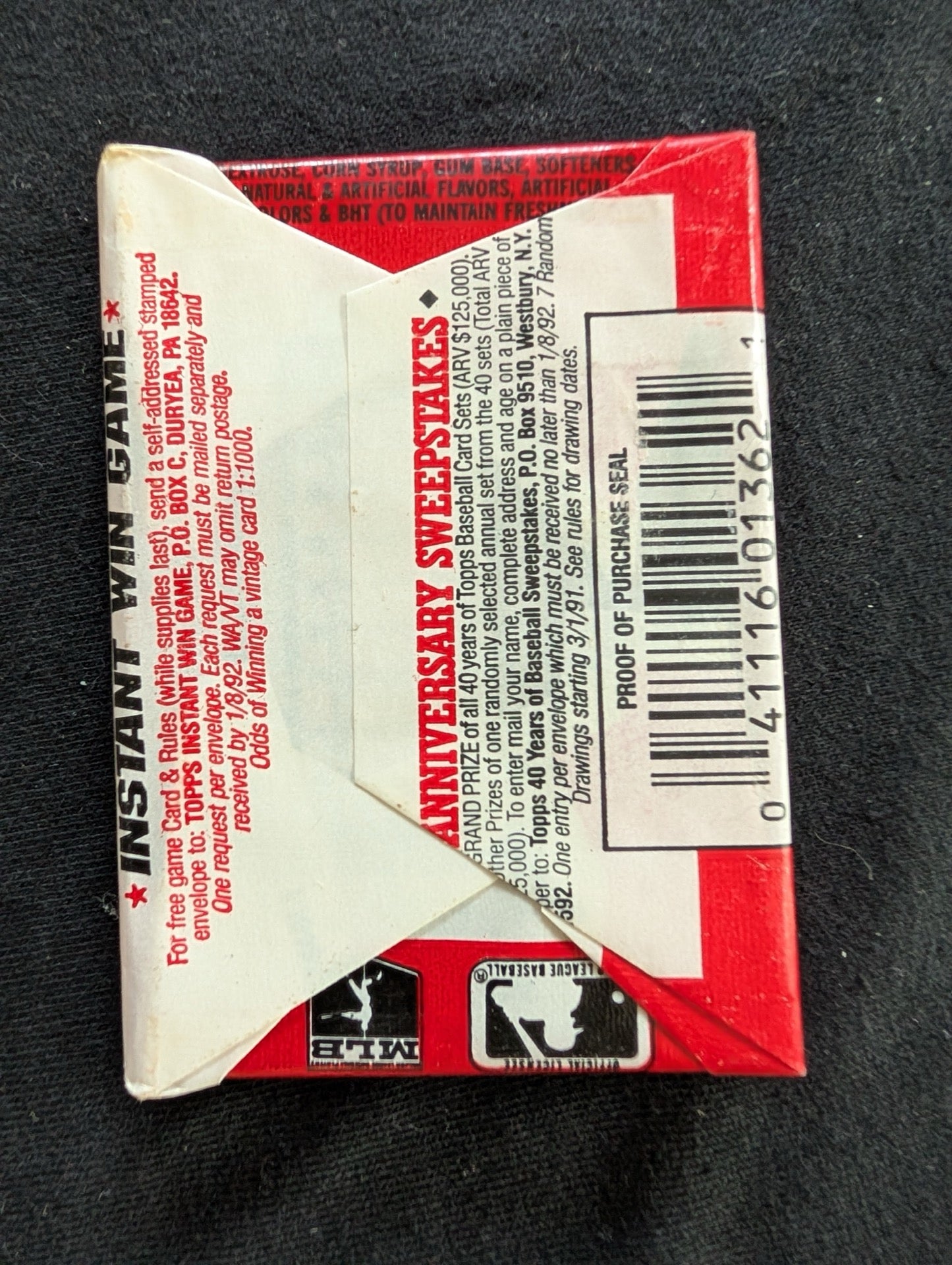 Lot of 8 Sealed 1991 Topps Baseball Wax Packs - The Real One 40th Anniv.