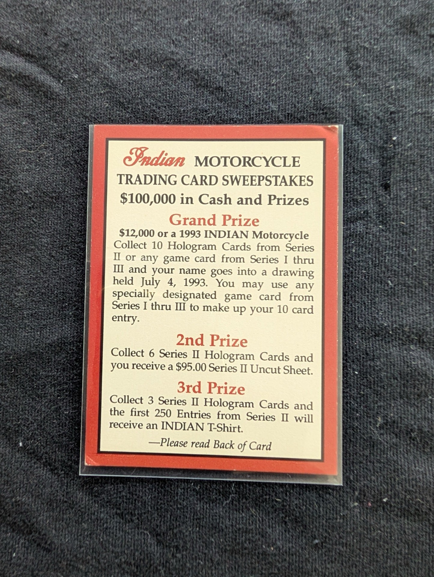 Lot of 8 Vintage Indian Motorcycle Trading Cards + Sweepstakes Card - 1939 Four