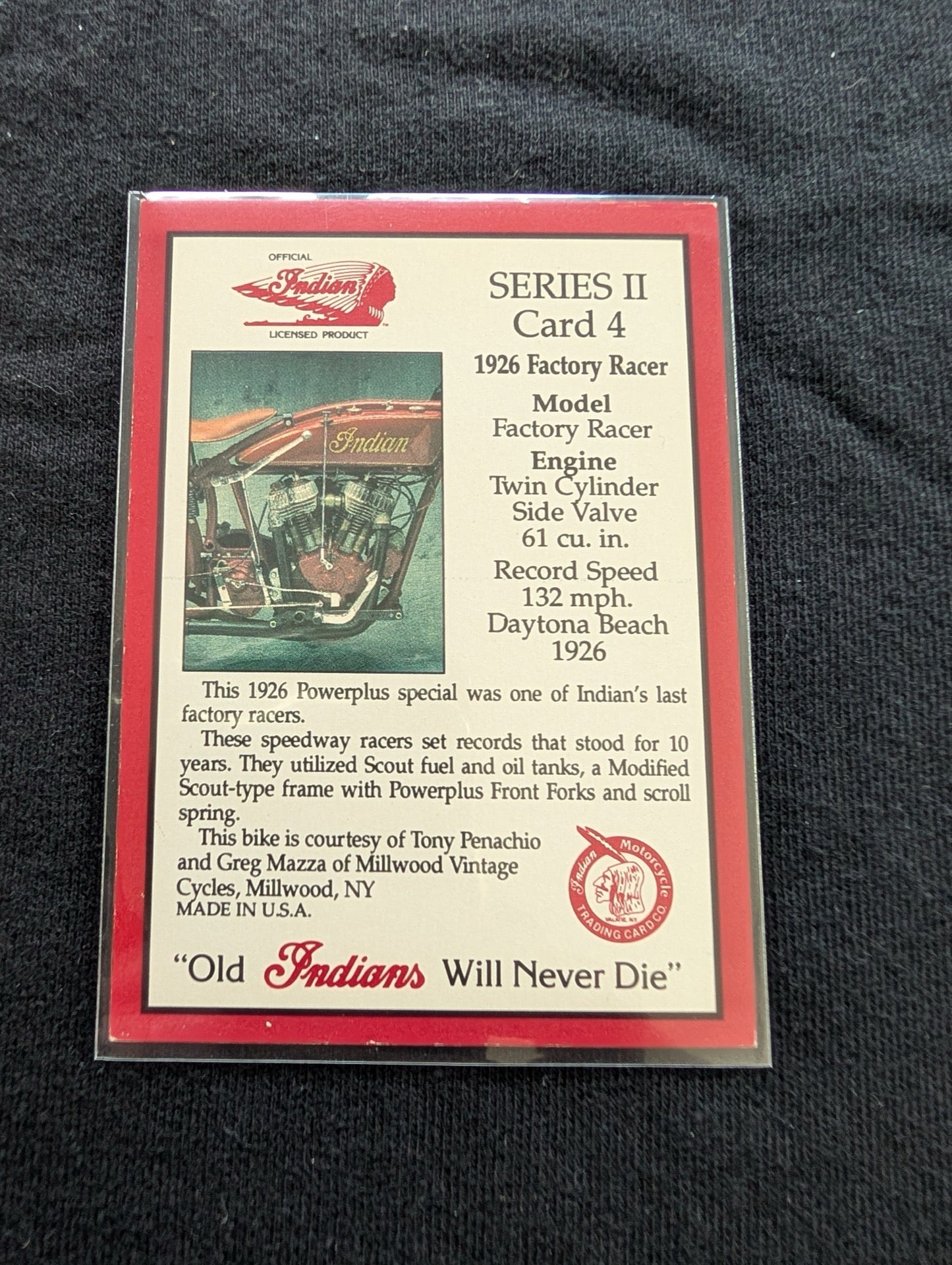 Lot of 8 Vintage Indian Motorcycle Trading Cards + Sweepstakes Card - 1939 Four