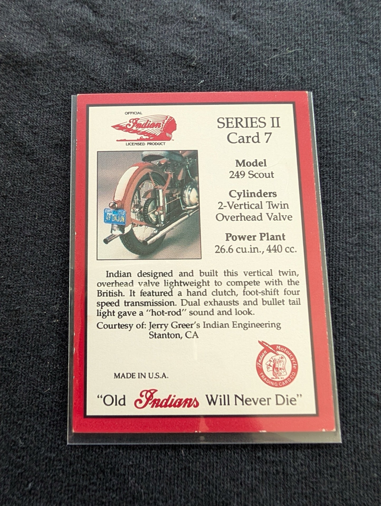 Lot of 8 Vintage Indian Motorcycle Trading Cards + Sweepstakes Card - 1939 Four