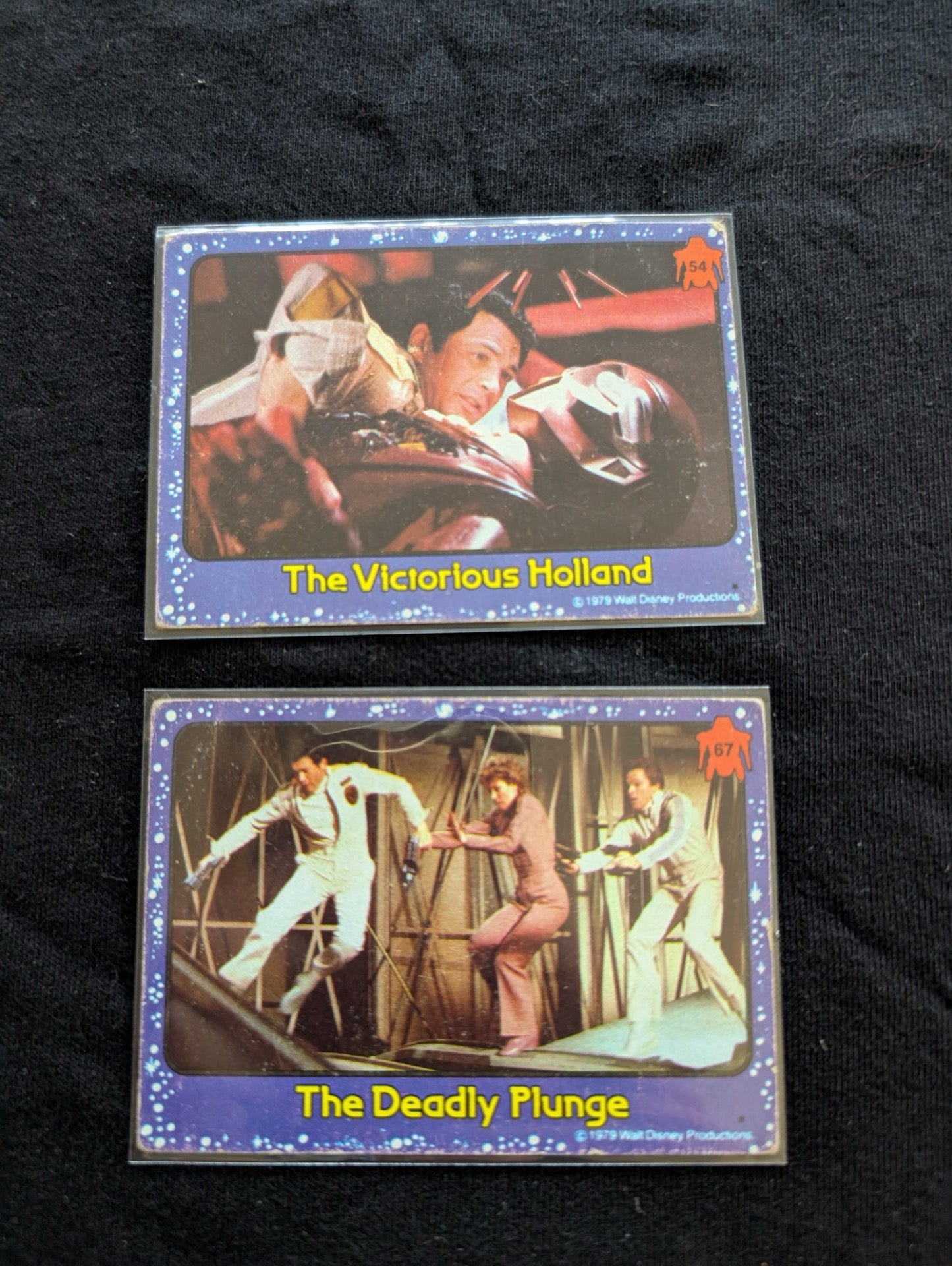 2 Vintage 1979 Topps The Black Hole Movie Cards - #54 Victorious Holland #57