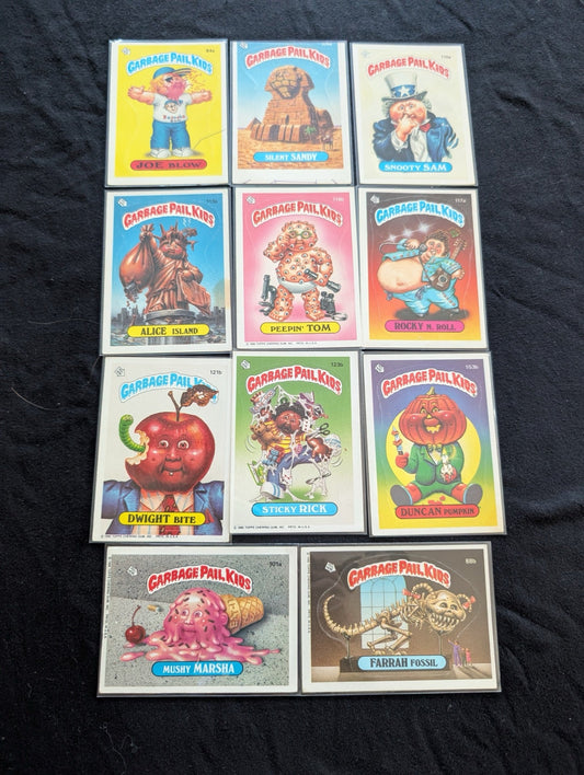 Lot of 11 Vintage 1986 Garbage Pail Kids GPK Cards OS3 OS4 Mix - 84a 104a 110a