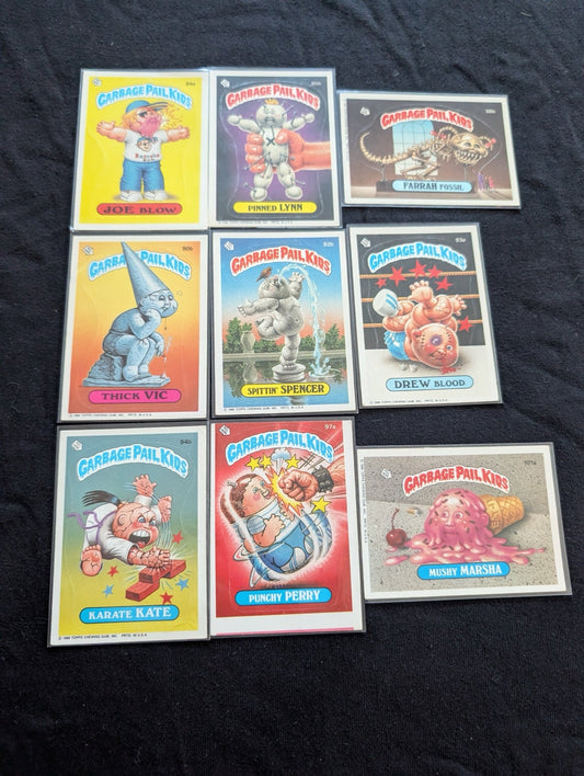 Lot of 9 Vintage 1986 Garbage Pail Kids GPK Cards OS3 Series 3 - 84a 97a 101a