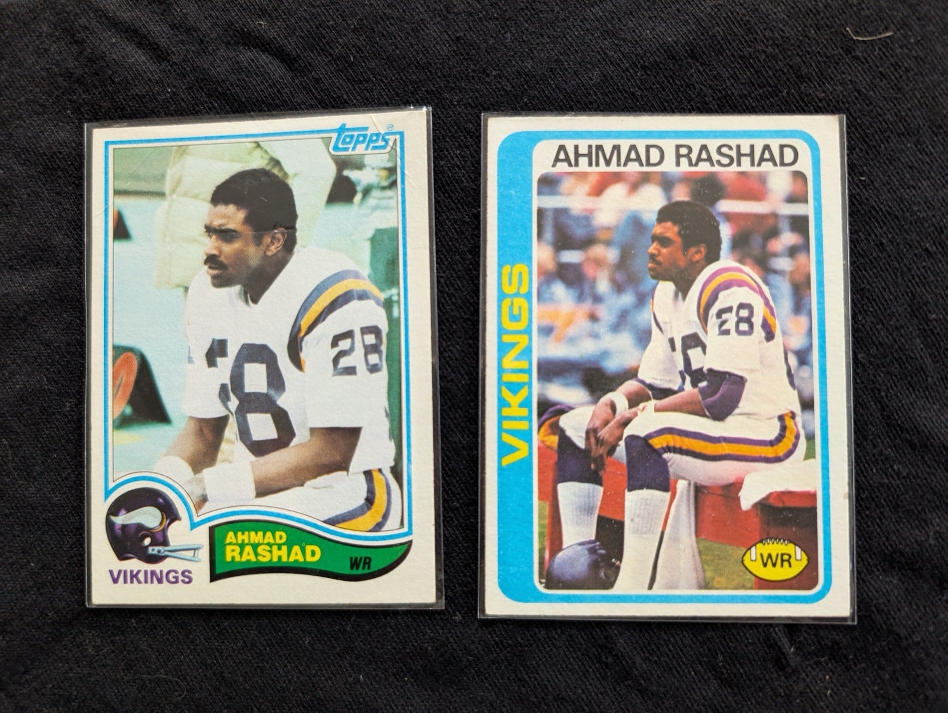 Ahmad Rashad 1980 & 1981 Topps Minnesota Vikings Lot (2) Football Cards WR