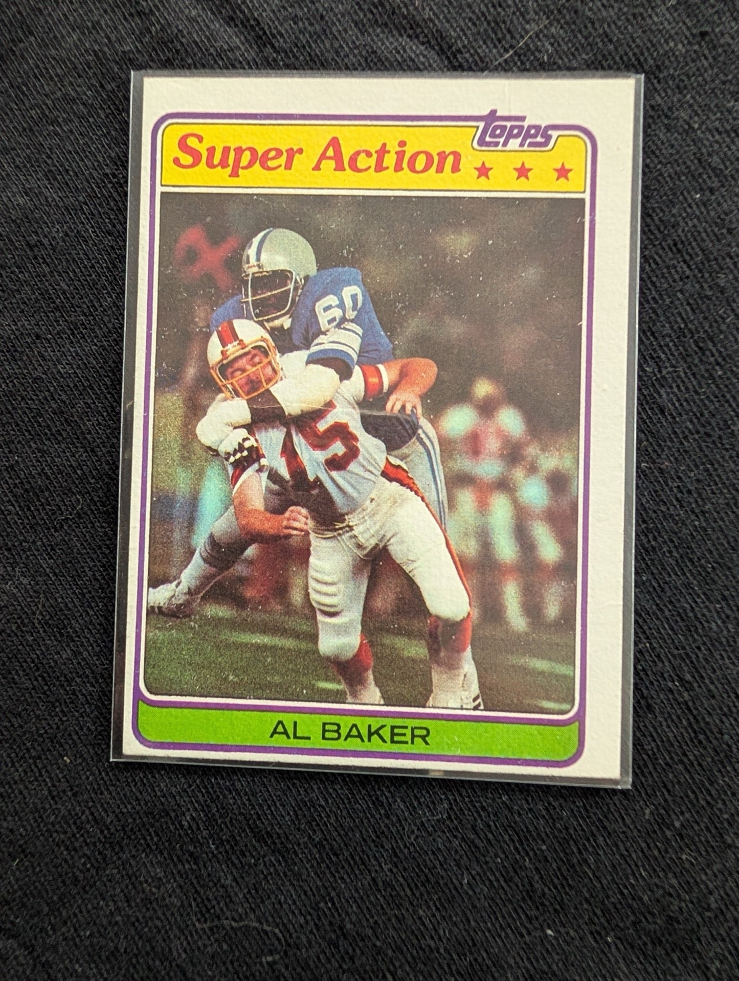 Al "Bubba" Baker 1981 Topps Detroit Lions Lot (2) Base & Super Action DE