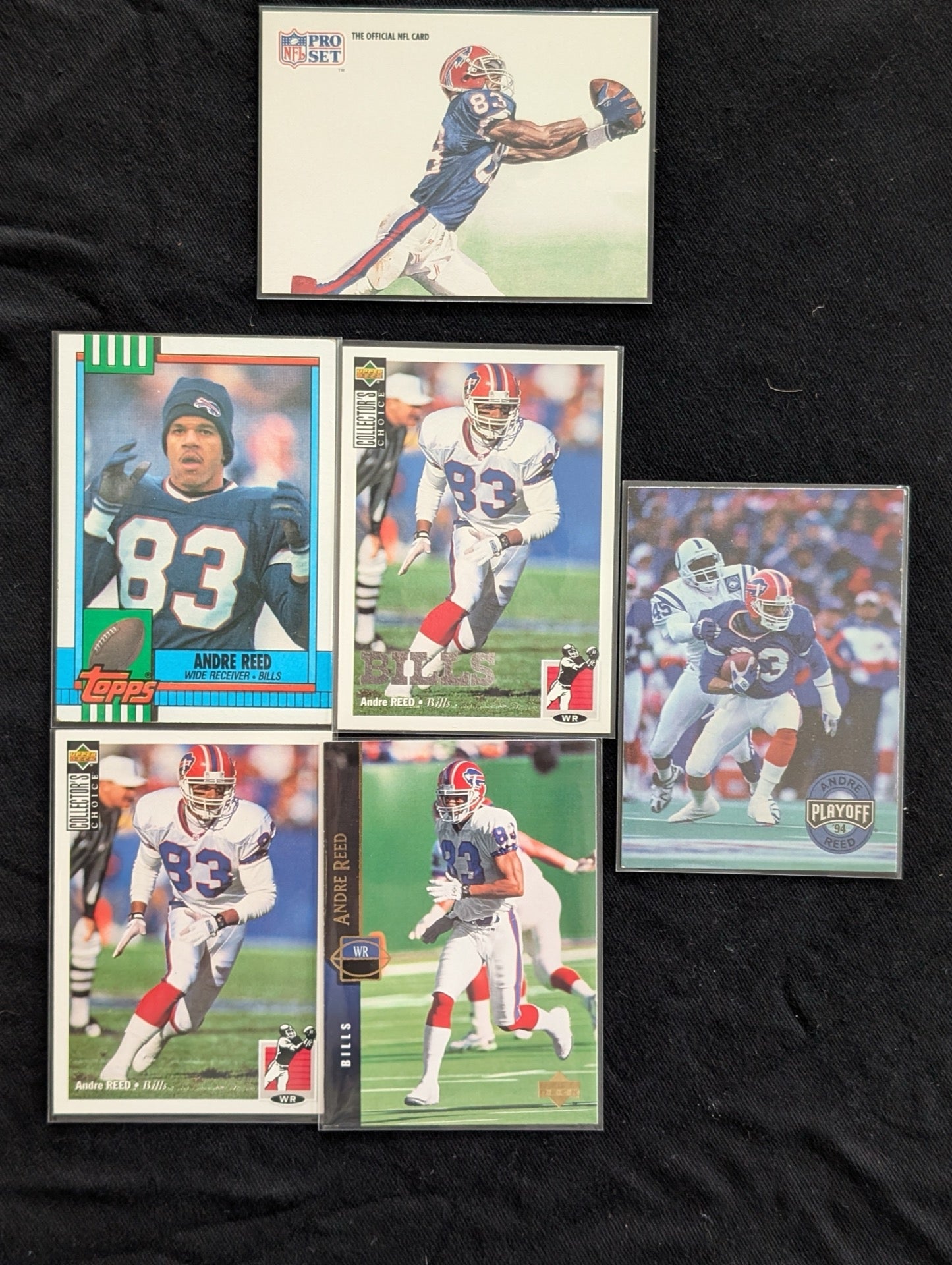 Andre Reed Buffalo Bills HOF Football Card Lot (6) Topps Upper Deck Pro Set