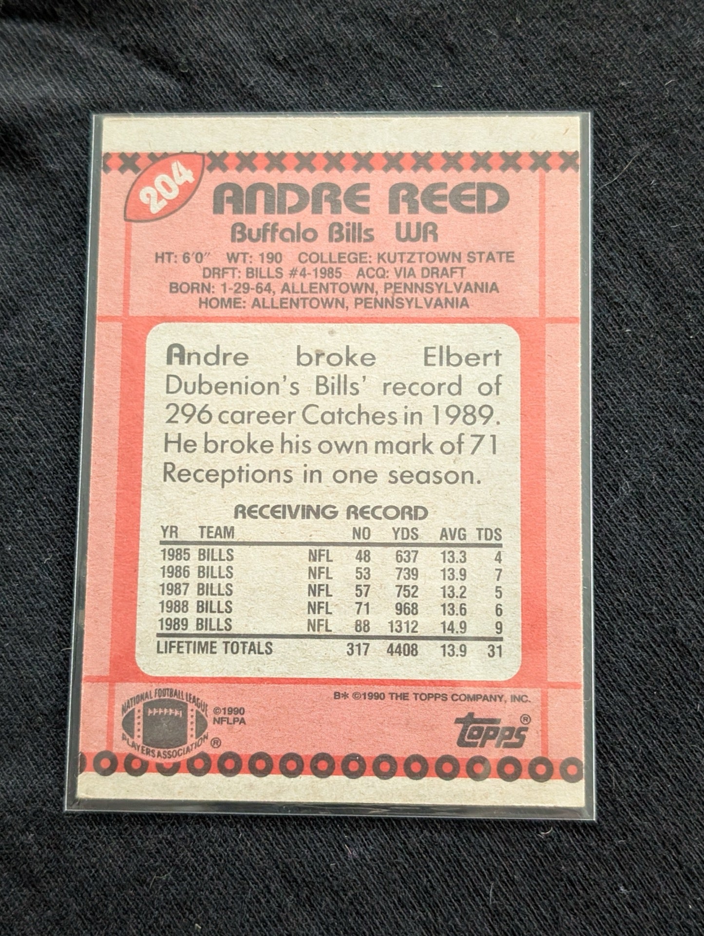 Andre Reed Buffalo Bills HOF Football Card Lot (6) Topps Upper Deck Pro Set