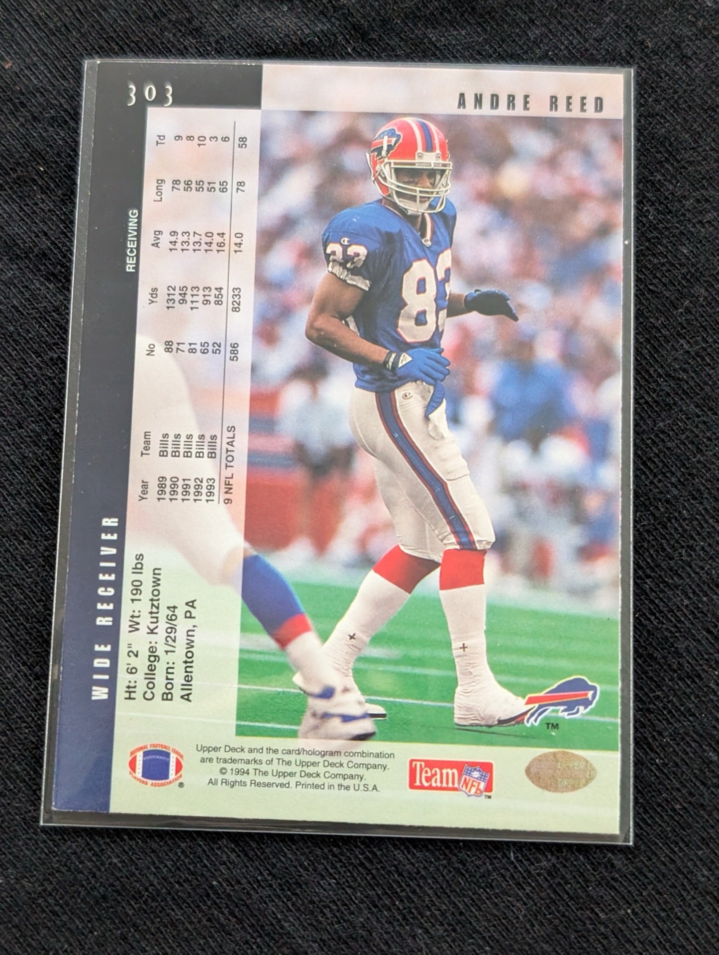 Andre Reed Buffalo Bills HOF Football Card Lot (6) Topps Upper Deck Pro Set