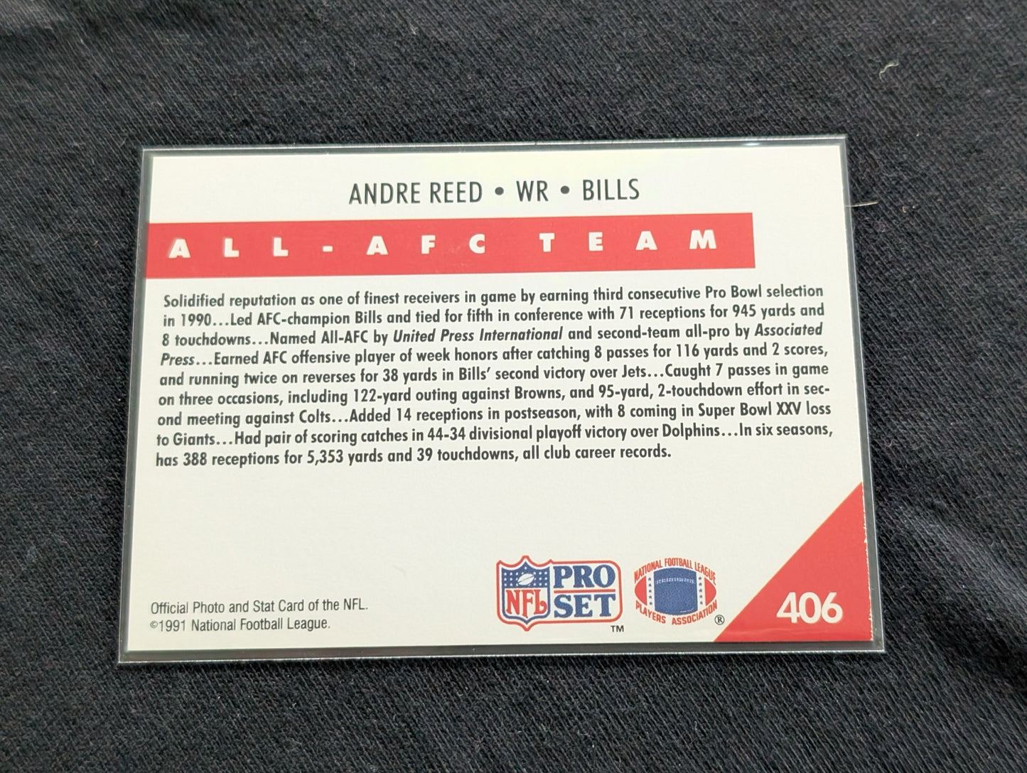 Andre Reed Buffalo Bills HOF Football Card Lot (6) Topps Upper Deck Pro Set
