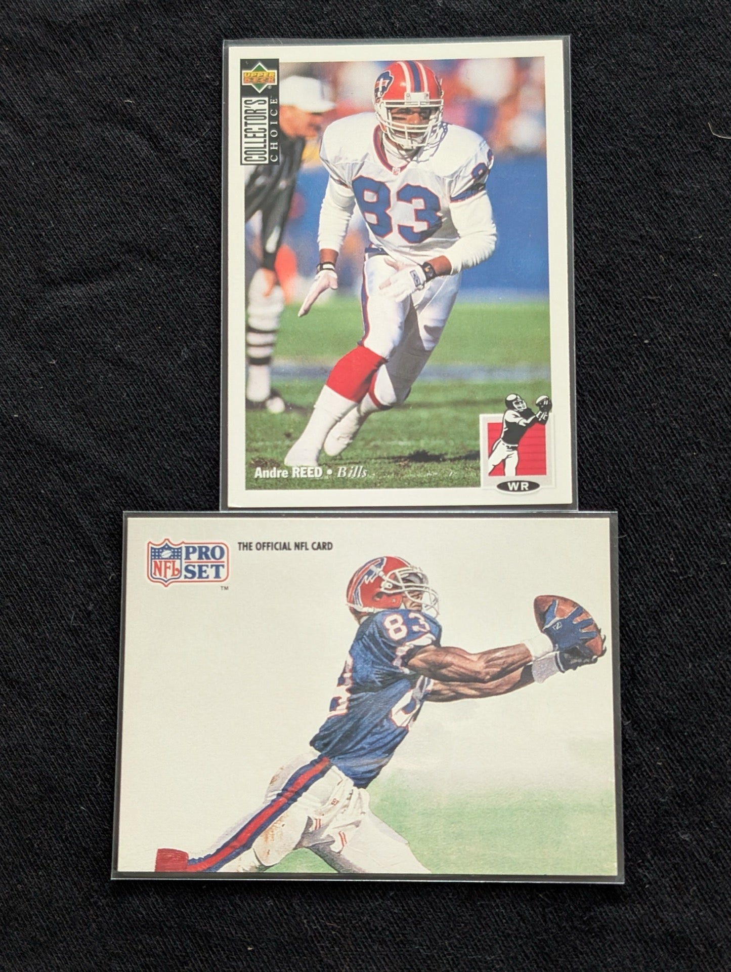 Andre Reed Lot (2) 1993 Collector's Choice & 1991 Pro Set Buffalo Bills HOF