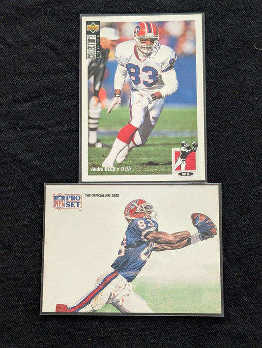 Andre Reed Lot (2) 1993 Collector's Choice & 1991 Pro Set Buffalo Bills HOF