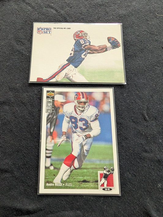 Andre Reed Buffalo Bills HOF Lot (2) 1991 Pro Set & 1993 Collector's Choice