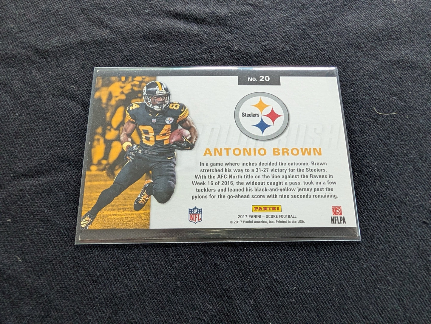 Antonio Brown Steelers Lot (2) 2018 Score Color Rush & Contenders Season Ticket