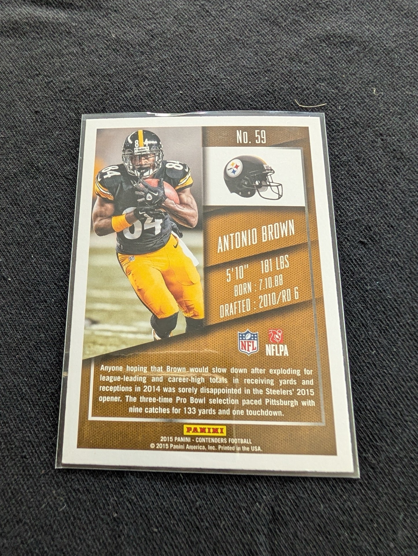 Antonio Brown Steelers Lot (2) 2018 Score Color Rush & Contenders Season Ticket