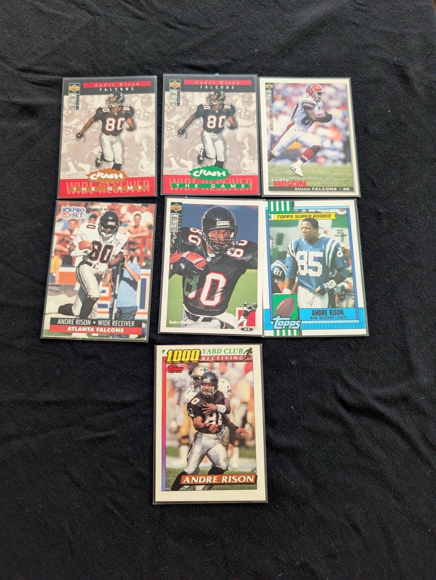 Andre Rison "Bad Moon" Falcons Lot (7) 90s Cards UD Pro Set Topps Rookie