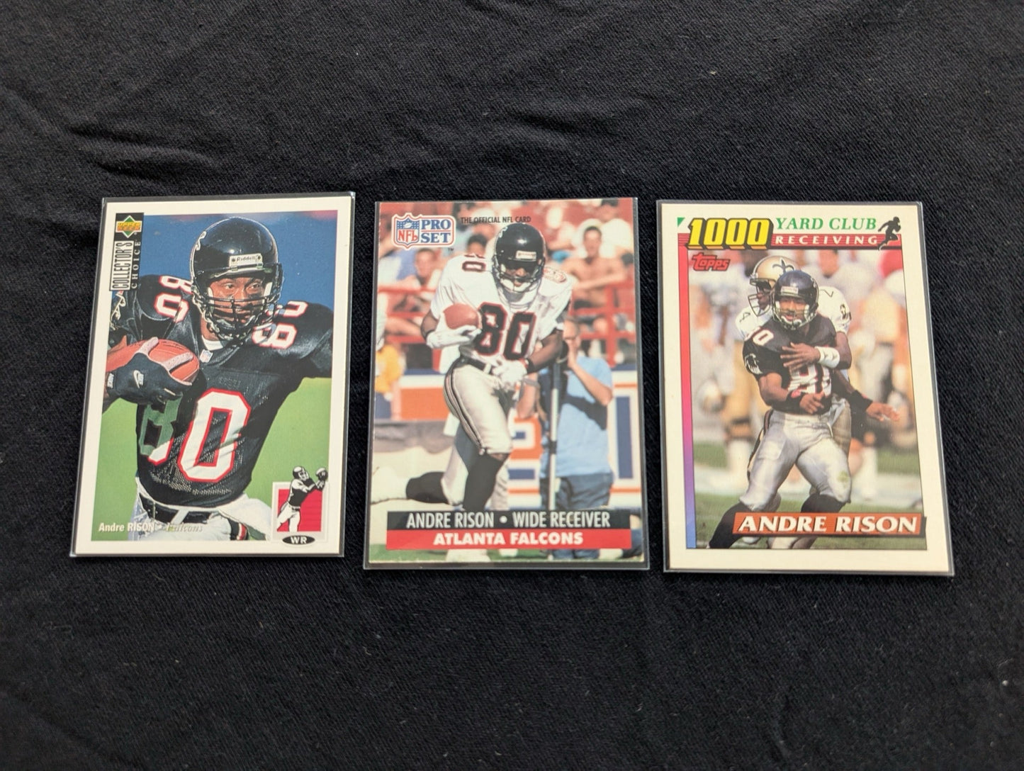Andre Rison "Bad Moon" Falcons Lot (3) 90s Cards UD Pro Set Topps 1000 Yd
