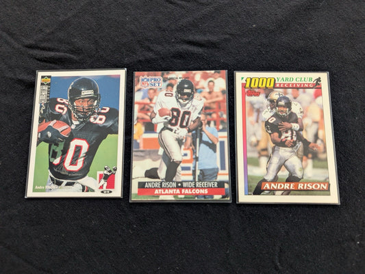 Andre Rison "Bad Moon" Falcons Lot (3) 90s Cards UD Pro Set Topps 1000 Yd
