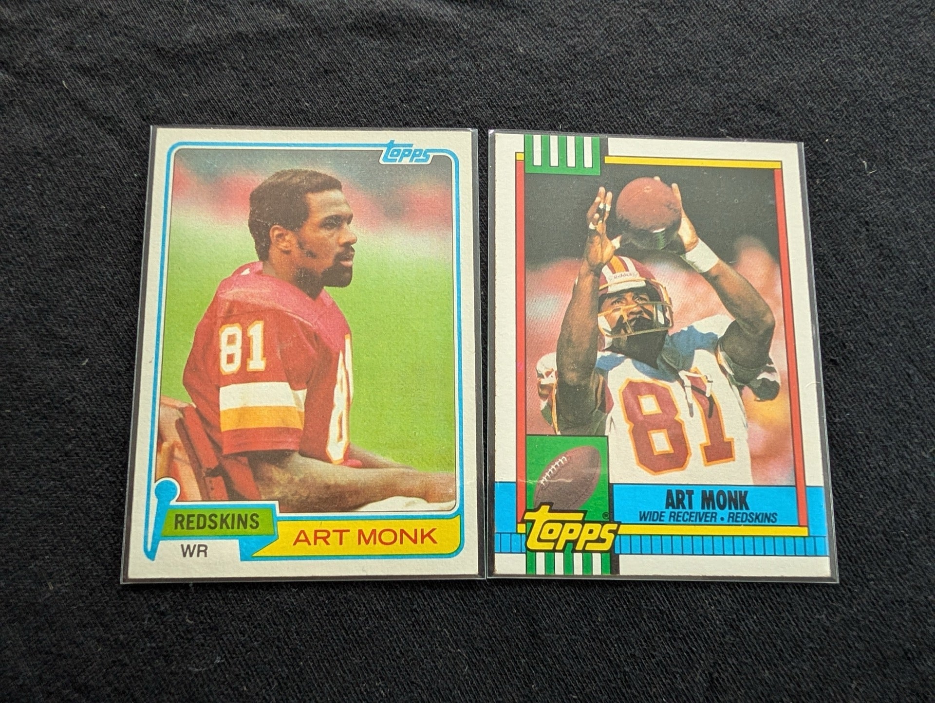 Art Monk 1982 & 1983 Topps Washington Redskins Lot (2) HOF WR Football Cards
