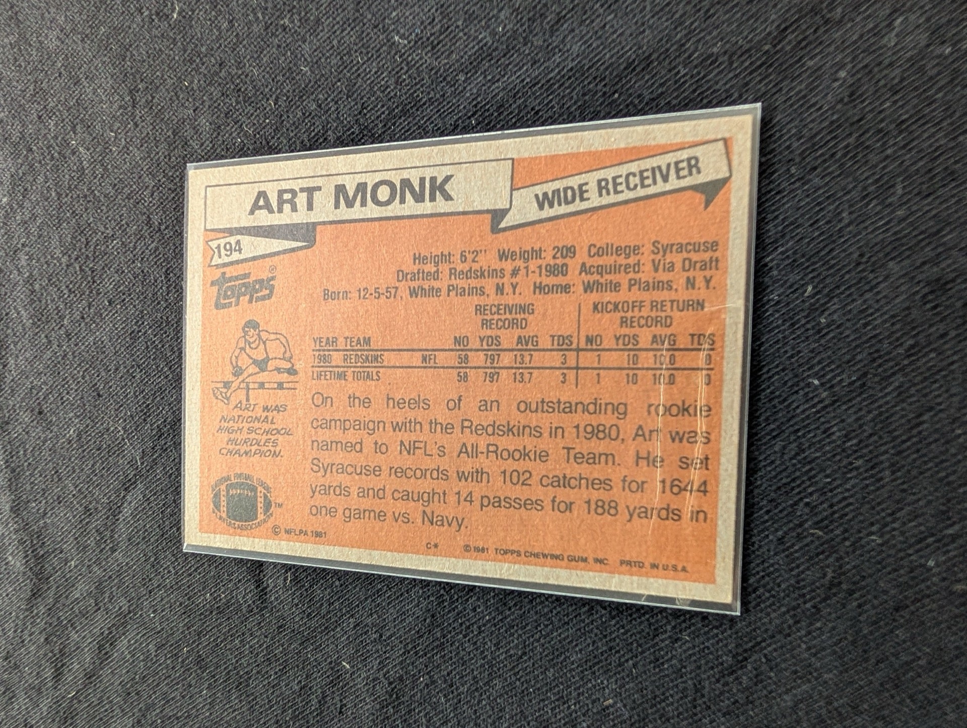 Art Monk 1982 & 1983 Topps Washington Redskins Lot (2) HOF WR Football Cards