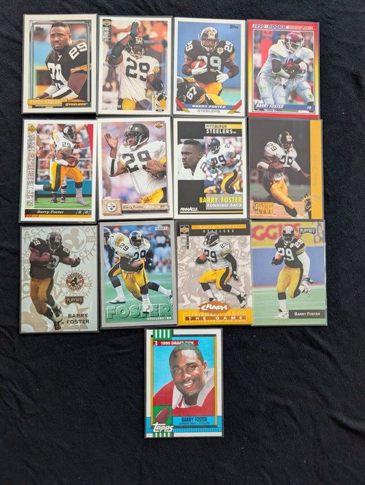 Barry Foster Pittsburgh Steelers Lot (13) 90s Cards Topps UD Fleer Pro Set