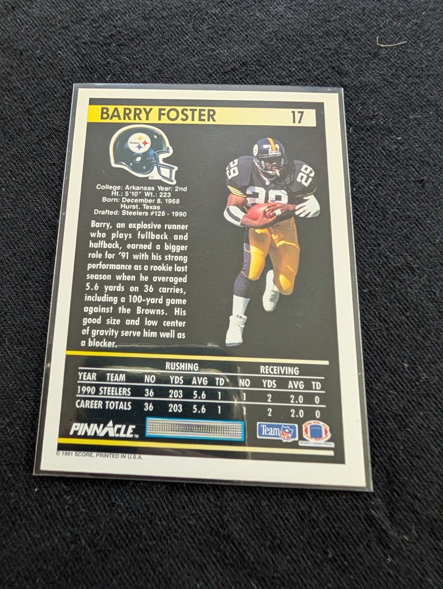 Barry Foster Pittsburgh Steelers Lot (13) 90s Cards Topps UD Fleer Pro Set
