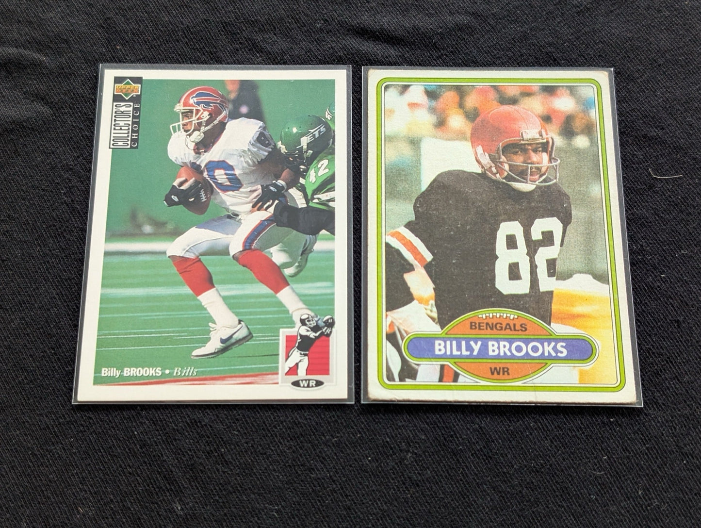 Billy Brooks Lot (2) 1978 Topps Bengals & 1993 Collector's Choice Bills
