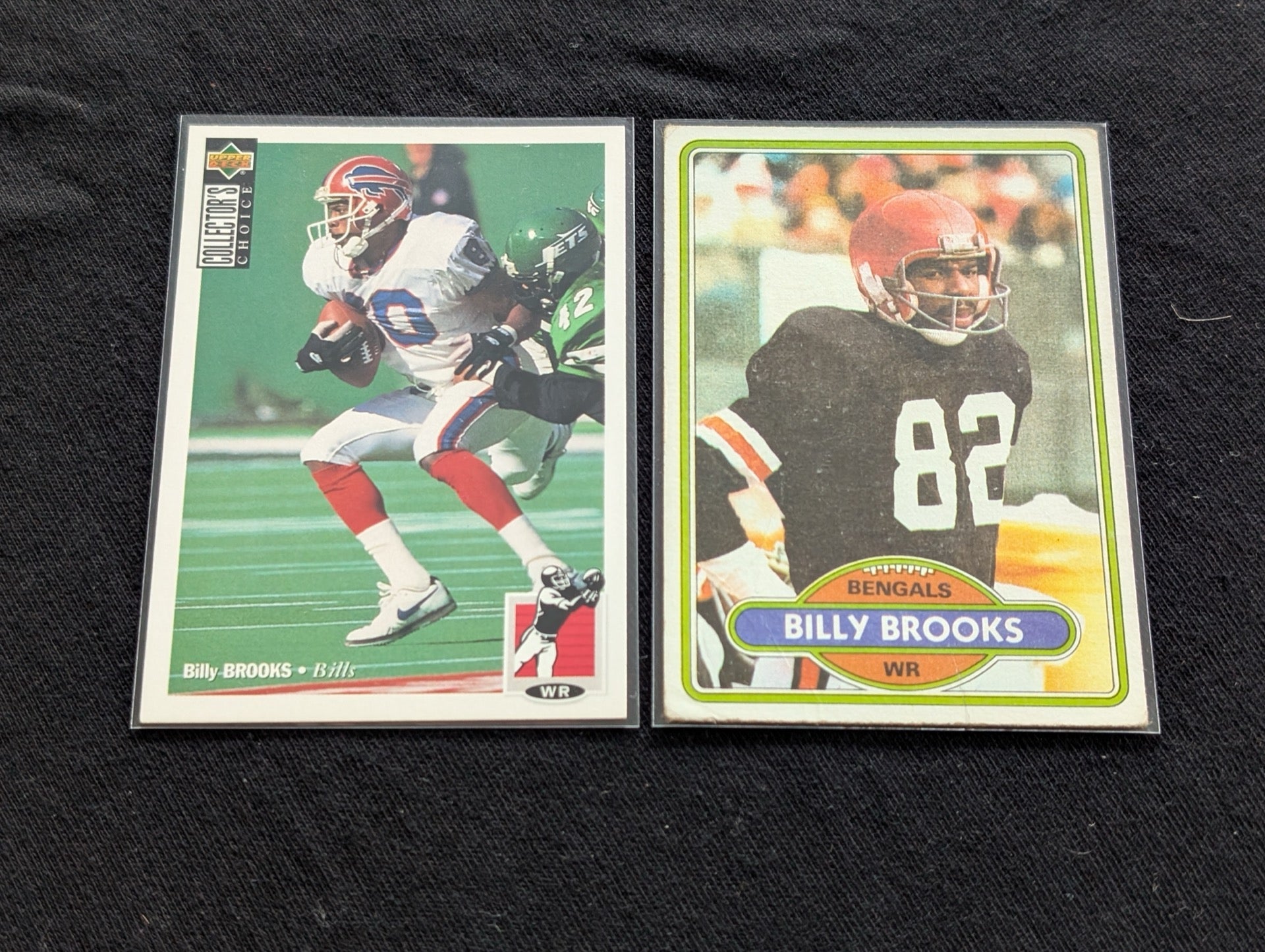 Billy Brooks Lot (2) 1978 Topps Bengals & 1993 Collector's Choice Bills