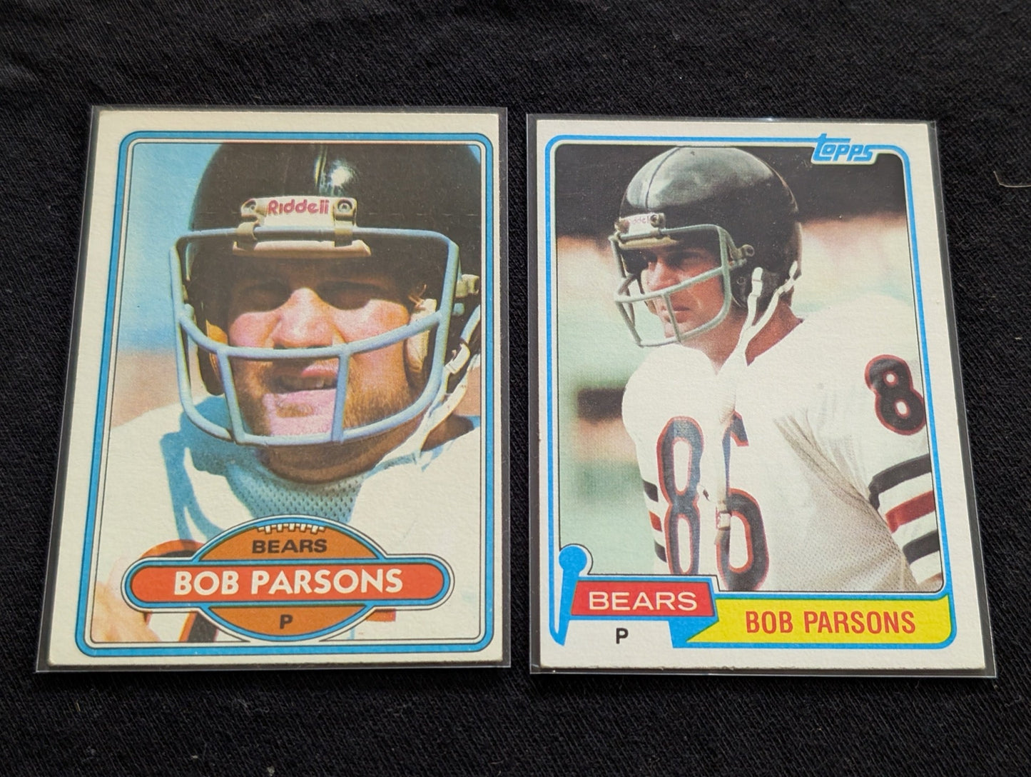 Bob Parsons 1978 & 1979 Topps Chicago Bears Lot (2) Vintage Punter Cards