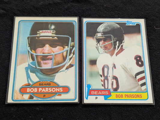 Bob Parsons 1978 & 1979 Topps Chicago Bears Lot (2) Vintage Punter Cards