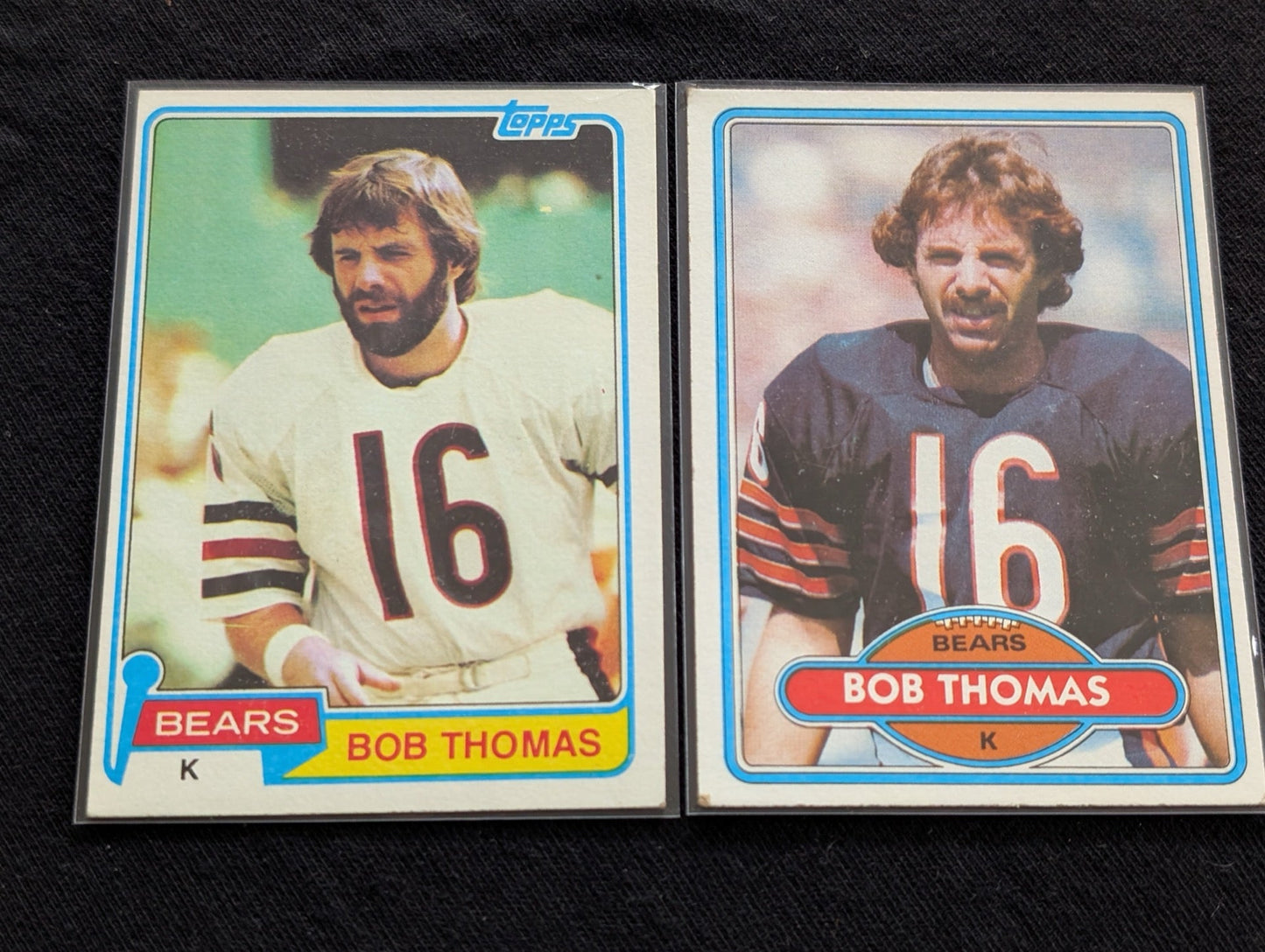 Bob Thomas 1978 & 1979 Topps Chicago Bears Lot (2) Vintage Kicker Cards