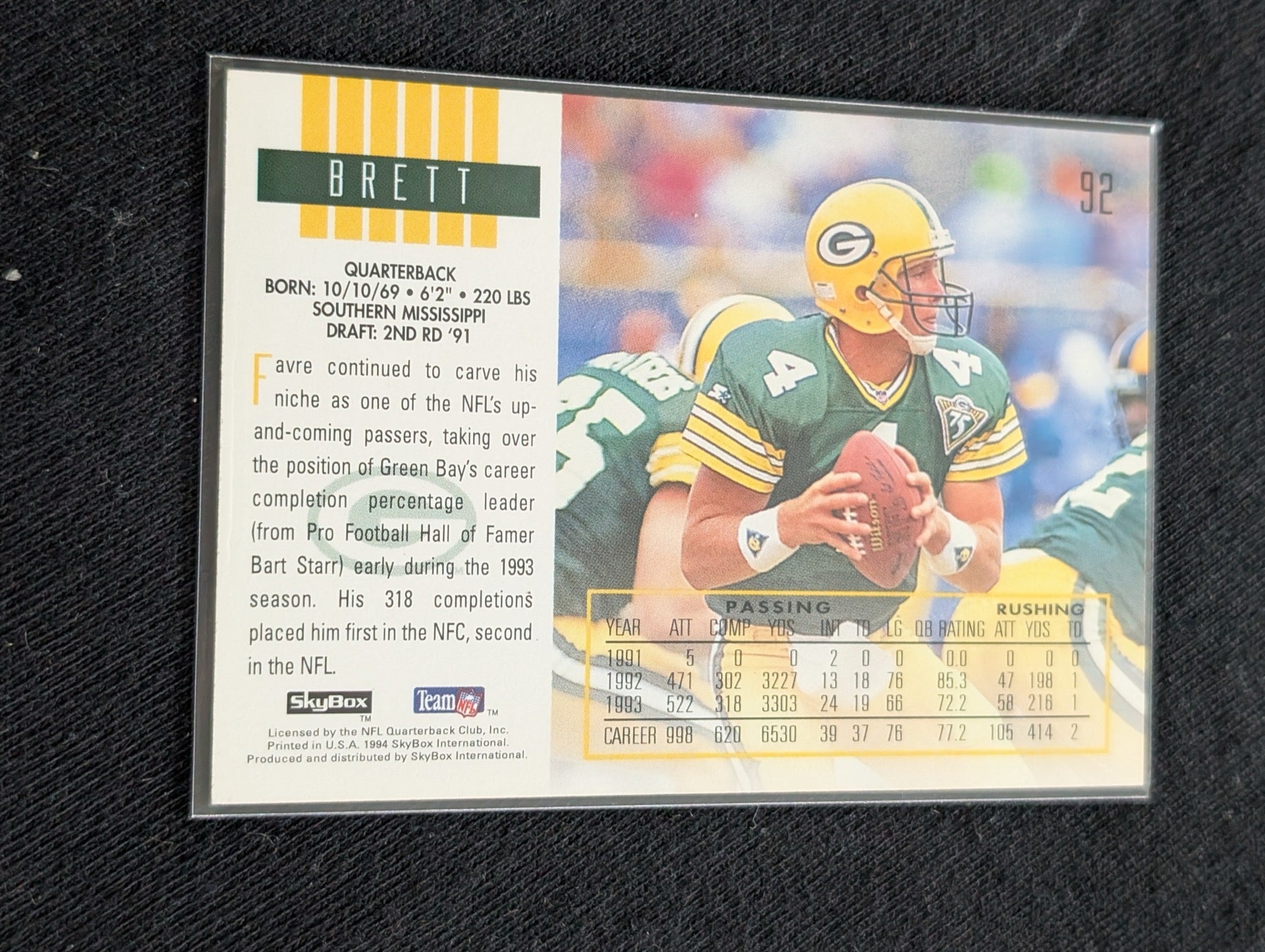 Brett Favre Green Bay Packers HOF Lot (3) 90s Cards Impact & Pro Line