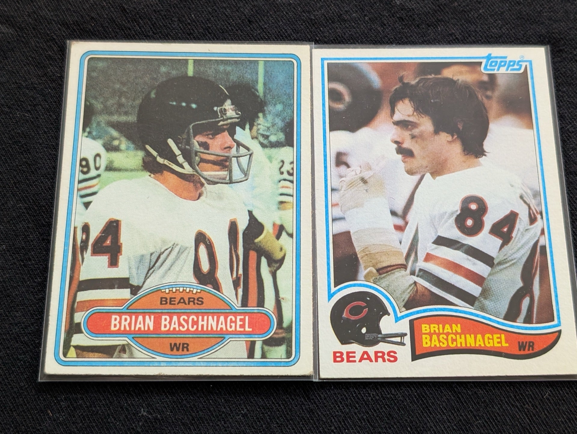 Brian Baschnagel 1979 & 1980 Topps Chicago Bears Lot (2) Vintage WR Cards