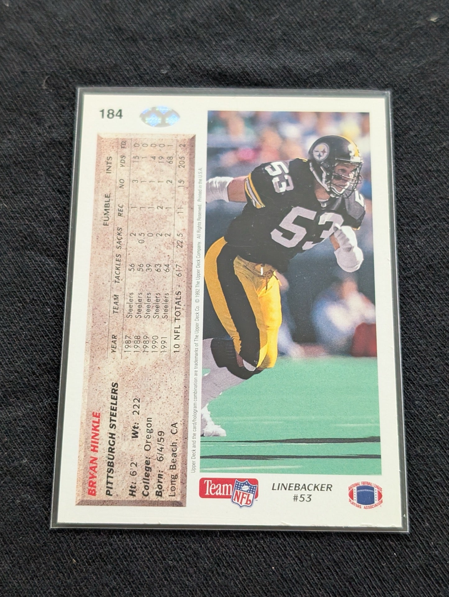 Bryan Hinkle Pittsburgh Steelers Lot (4) 1991 Topps Score Pro Set Upper Deck